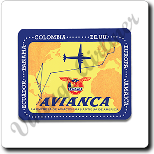 Avianca Airlines Vintage 1940's Square Sandstone Coaster