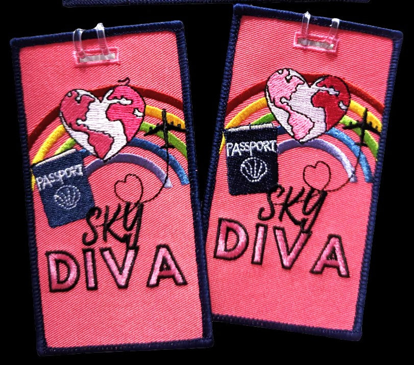 Sky Diva - Embroidered Bag Tag