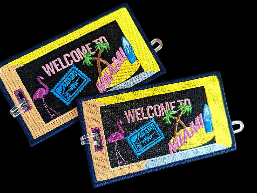 Welcome To Miami - Embroidered Bag Tag