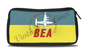 British European Airways 1950's Vintage Bag Sticker Travel Pouch