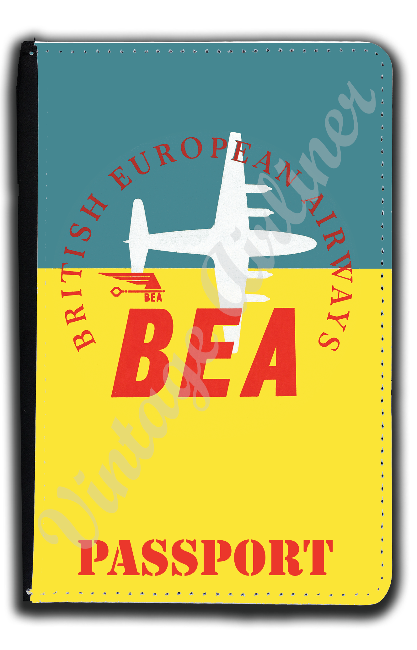 British European Airways 1950's Bag Sticker Passport Case