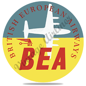 British European Airways 1950's Vintage Round Sandstone Coaster