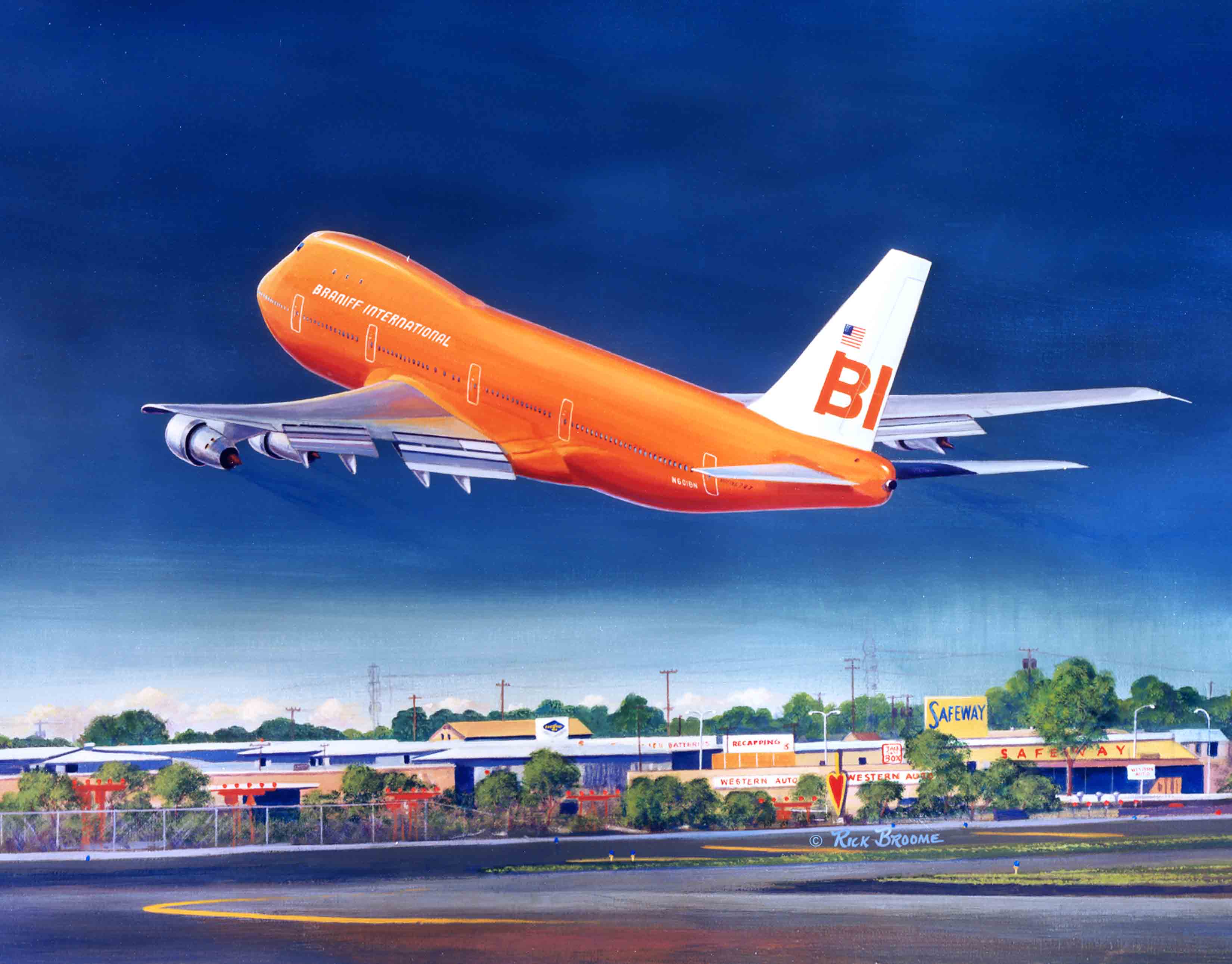 Braniff 747 Fat Albert Notecard