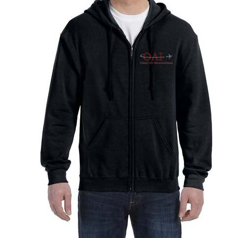 Omni Air Zipped Hooded Sweatshirt Embroidered