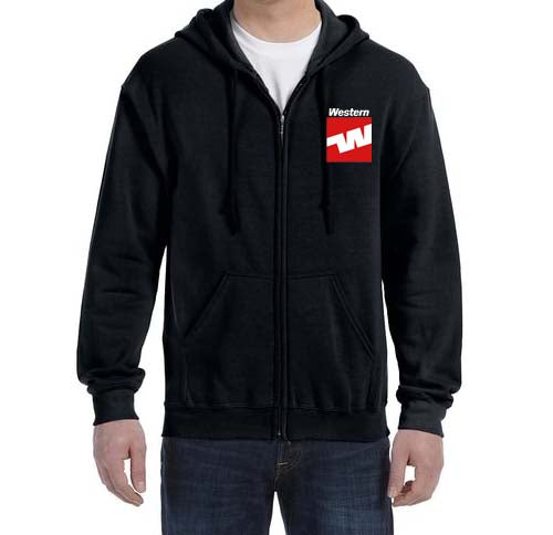 Western Airlines Zipped Hooded Sweatshirt Embroidered