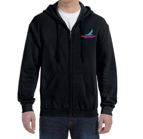 Piedmont Airlines Logo Zipped Hooded Sweatshirt Embroidered