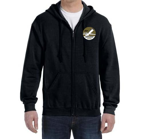 Mohawk Airlines Zipped Hooded Sweatshirt Embroidered