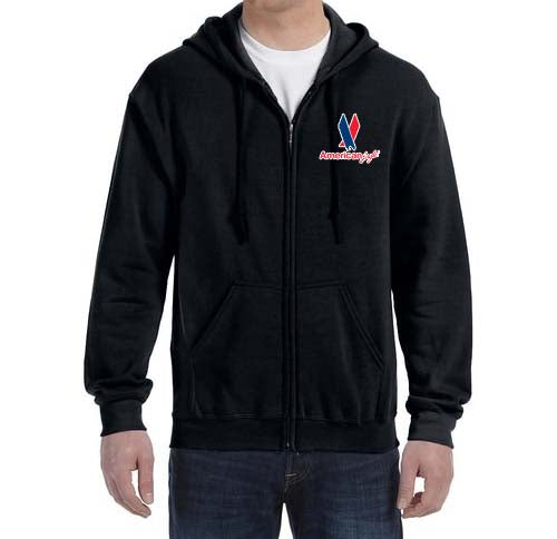 American Eagle Zipped Hooded Sweatshirt Embroidered