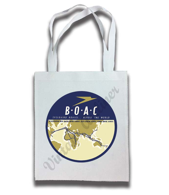 British Overseas Airways Corporation (BOAC) 1950's Vintage Tote Bag