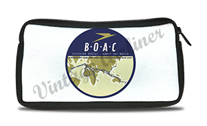 British Overseas Airways Corporation 1950's Vintage Bag Sticker Travel Pouch
