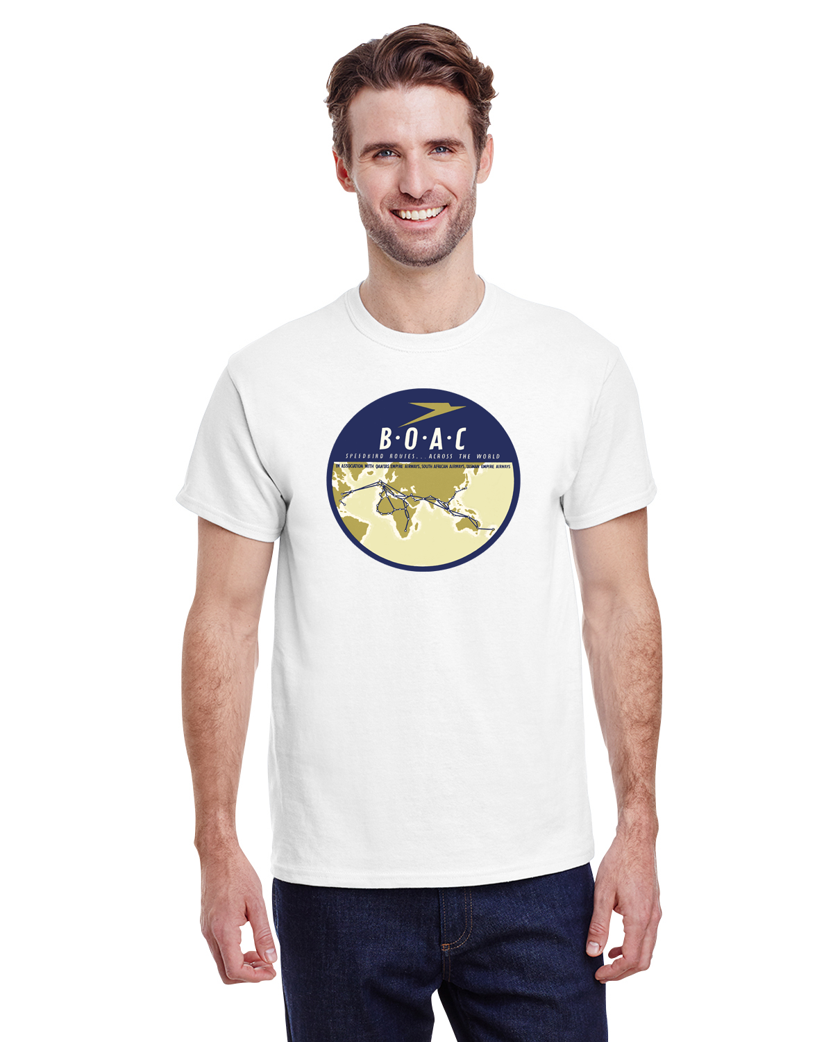 British Overseas Airways Corporation (BOAC) Vintage Bag Sticker T-shirt