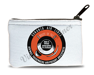 Bonanza Air Lines Vintage Bag Sticker Rectangular Coin Purse