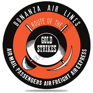 Bonanza Air Lines Vintage 1950's Round Sandstone Coaster