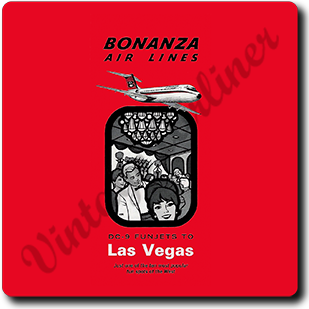 Bonanza Air Lines Timetable Cover Square Sandstone Coaster