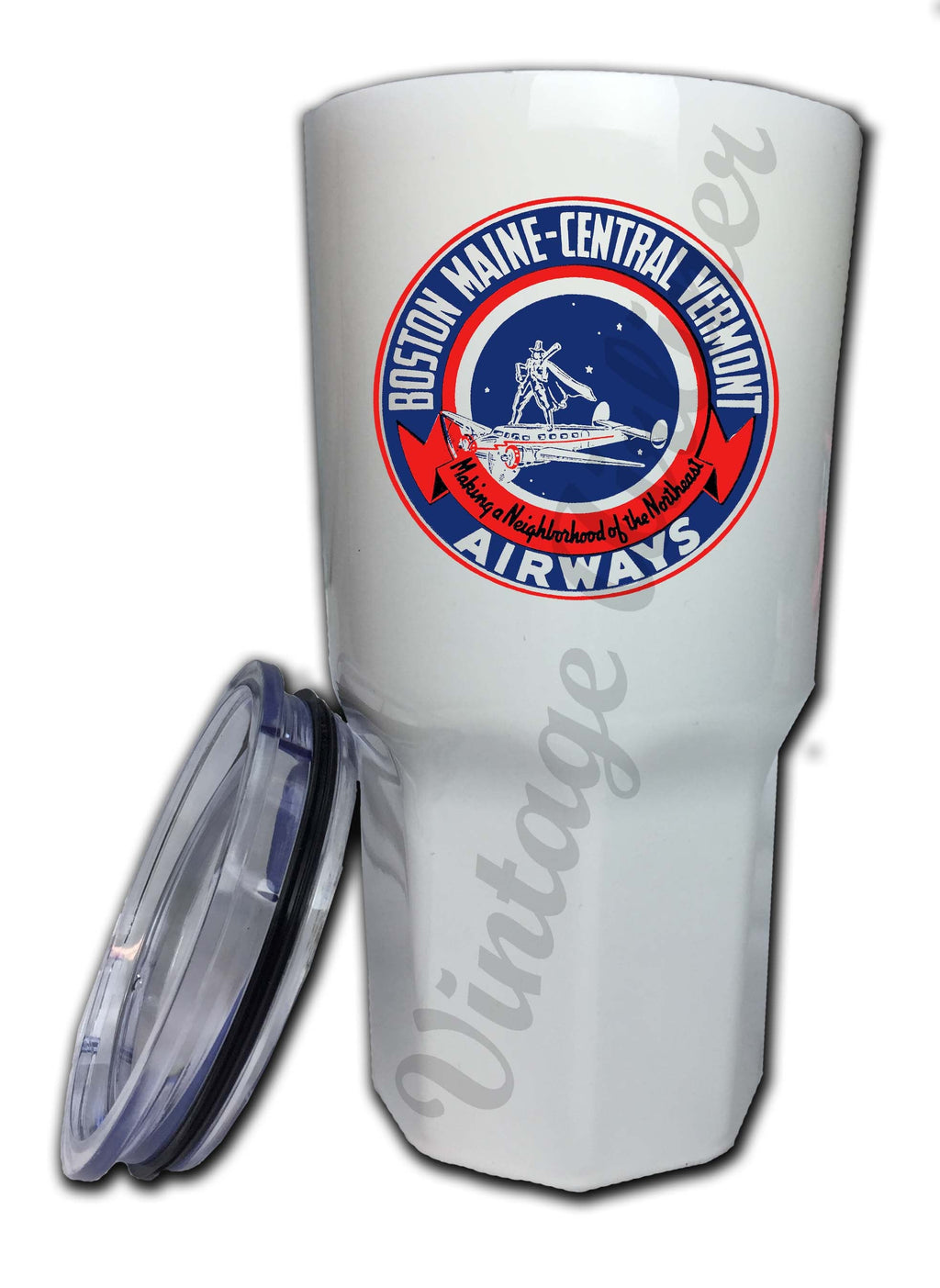 Boston Maine Airways and Central Vermont Airways Vintage Bag Sticker Tumbler