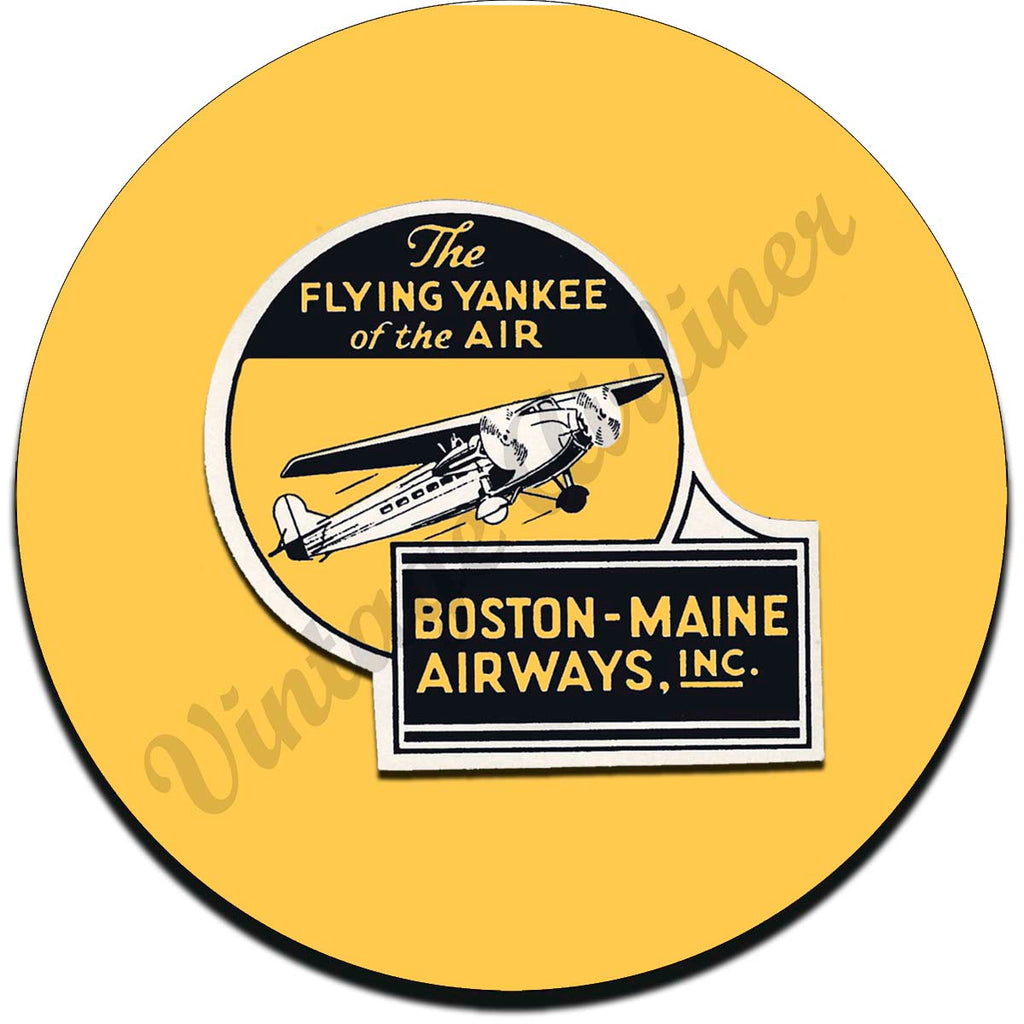Boston Maine Airways Flying Yankee Vintage Sandstone Coaster