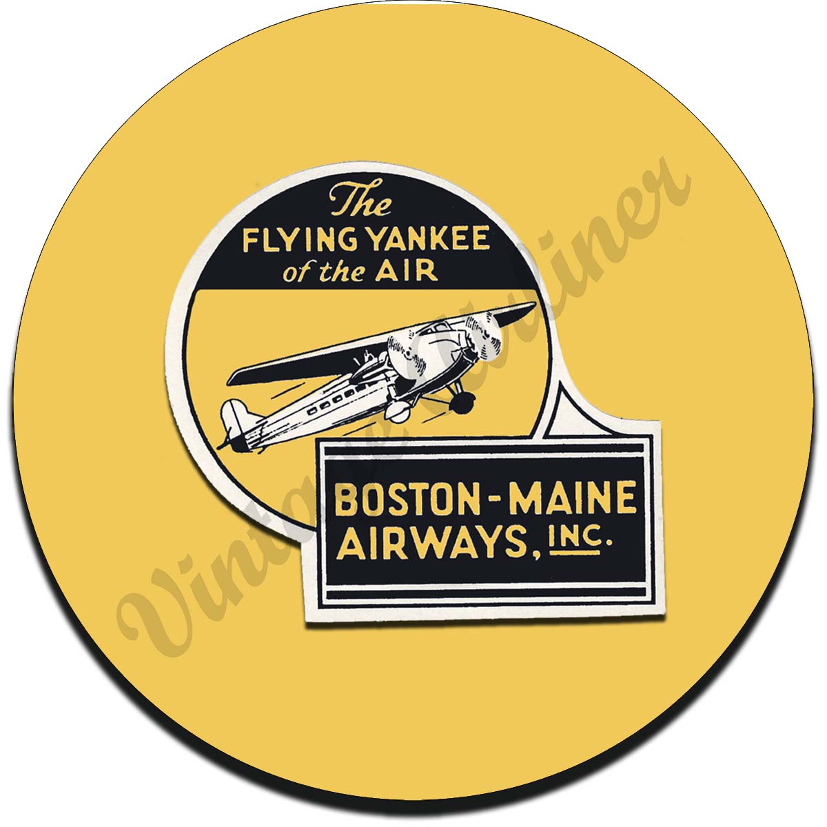 Boston Maine Airways Flying Yankee Vintage Sandstone Coaster