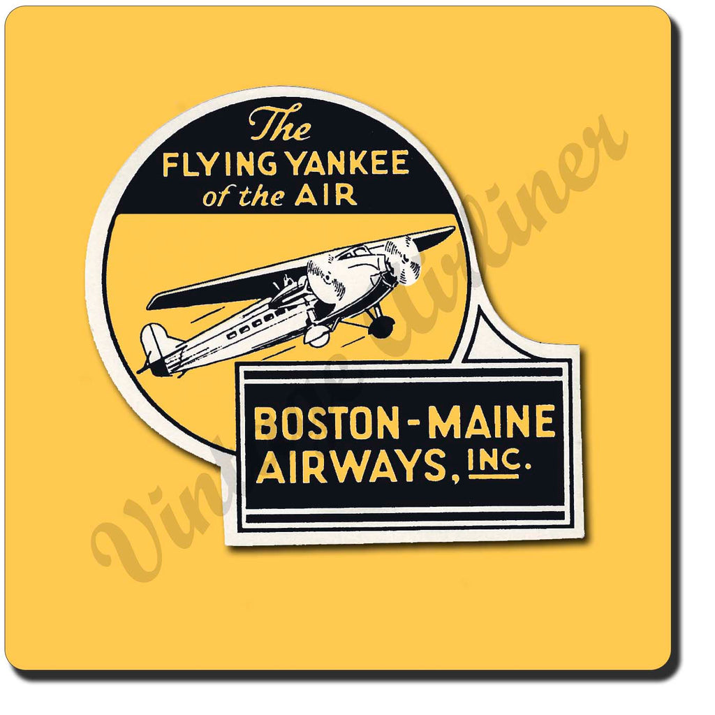 Boston Maine Airways Flying Yankee Vintage Sandstone Coaster