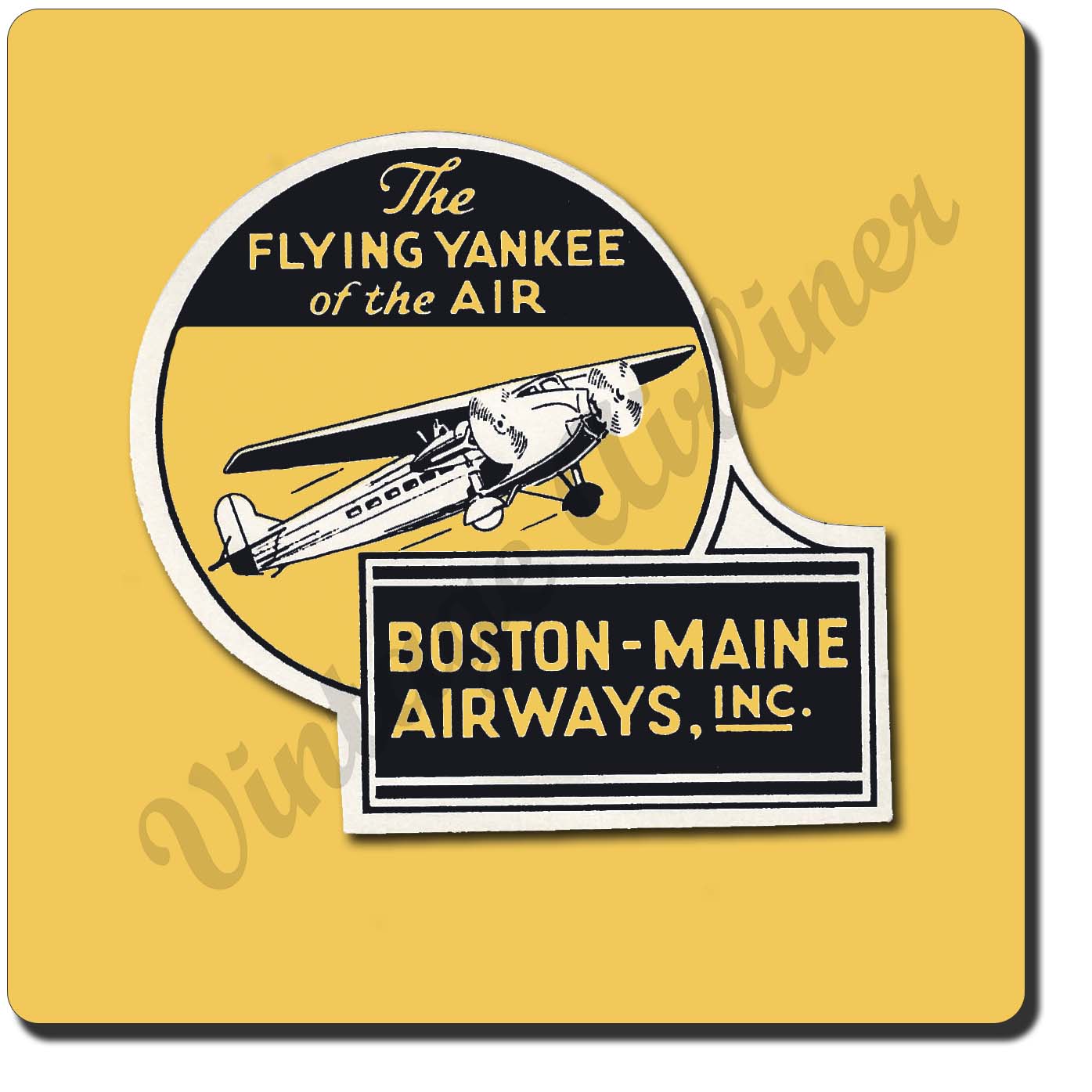 Boston Maine Airways Flying Yankee Vintage Sandstone Coaster