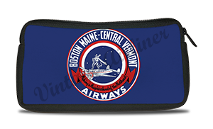 Boston-Maine Airways and Central Vermont Airways 1930's Bag Sticker Travel Pouch