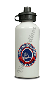 Boston Maine Central Vermont 1930's Bag Sticker Aluminum Water Bottle
