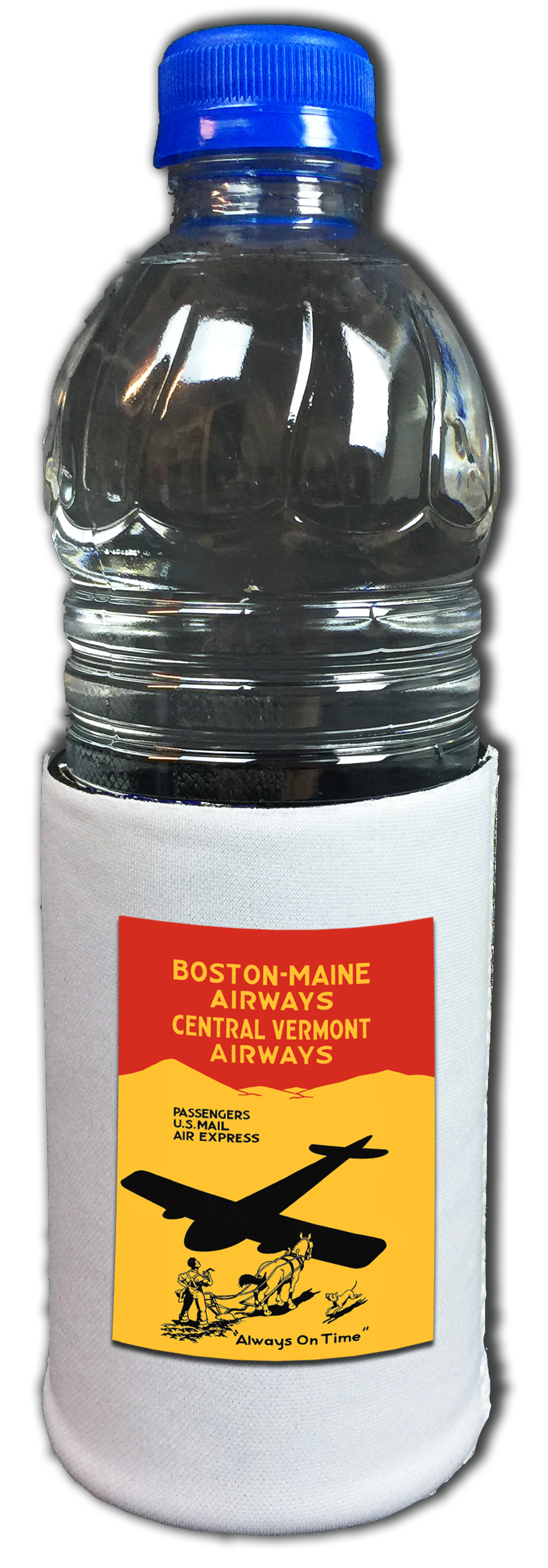 Boston-Maine Airways and Central Vermont Airways 1935's Timetable Bag Sticker Beverage Wrap