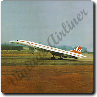 Braniff Jet Bag Sticker Square Sandstone Coaster