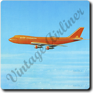Big Orange: Braniff 747s Square Sandstone Coaster