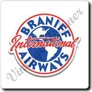 Braniff 1950's Vintage Square Sandstone Coaster
