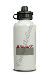 Braniff International 1980's Ticket Jacket Cover Aluminum Water Bottle