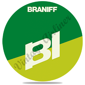 Braniff International 1970's Green Logo Round Sandstone Coaster