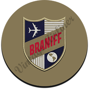 Braniff International 1950's Shield Round Sandstone Coaster