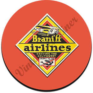 Braniff Airlines Original Round Sandstone Coaster