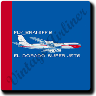 Braniff International El Dorado Super Jets Square Sandstone Coaster