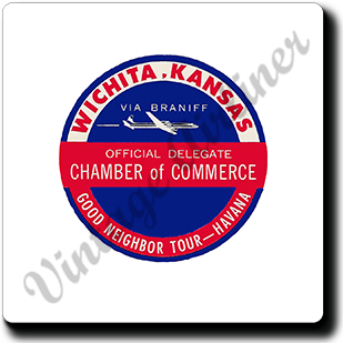 Braniff International Wichita Kansas Chamber Square Sandstone Coaster