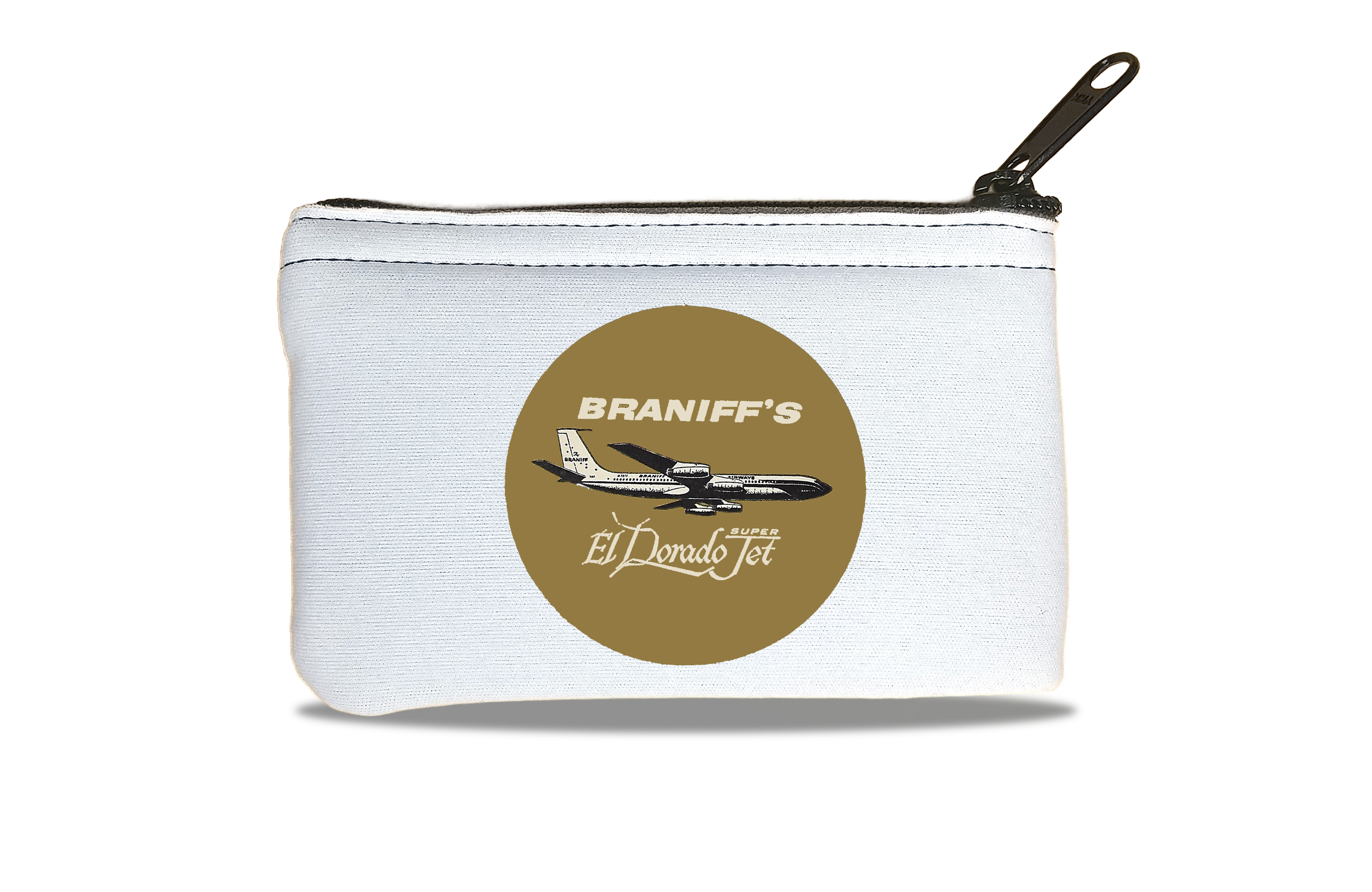 Braniff International Airways Golden El Dorado Jets Bag Sticker Rectangular Coin Purse