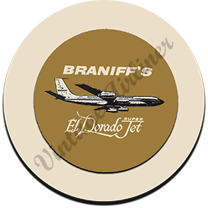 Braniff International Airways Golden El Dorado Jets Round Sandstone Coaster