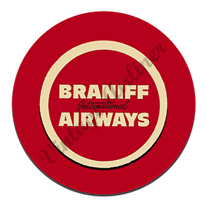 Braniff Airways Red Logo Round Mousepad