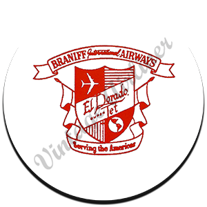 Braniff International Airways El Dorado Jet Shield Round Sandstone Coaster
