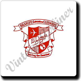 Braniff International Airways El Dorado Jet Shield Square Sandstone Coaster