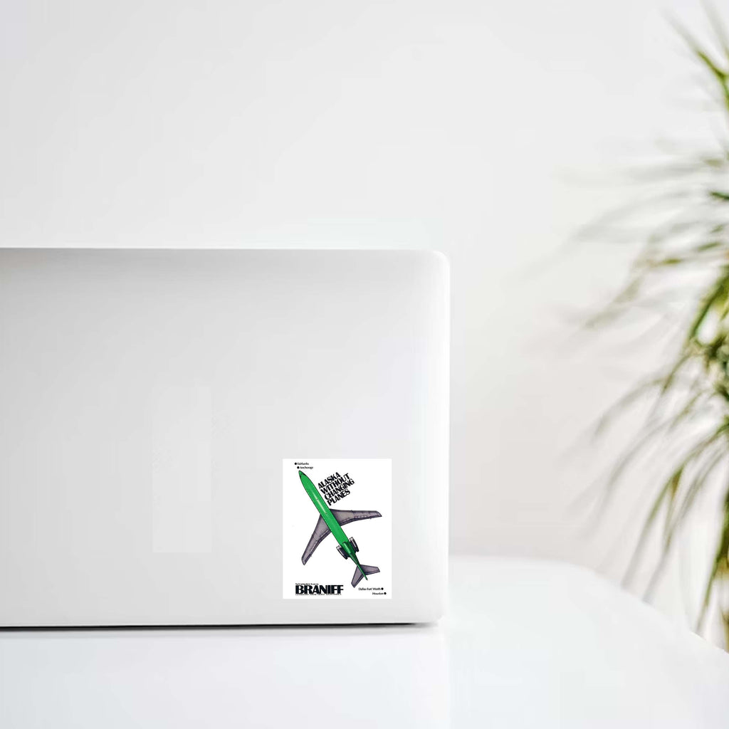 Braniff "Alaska Without Changing Planes" Decal Stickers