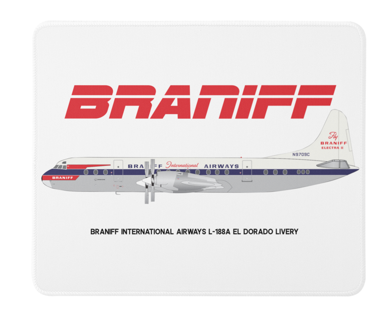 Braniff International Airways L-188A El Dorado Mousepad