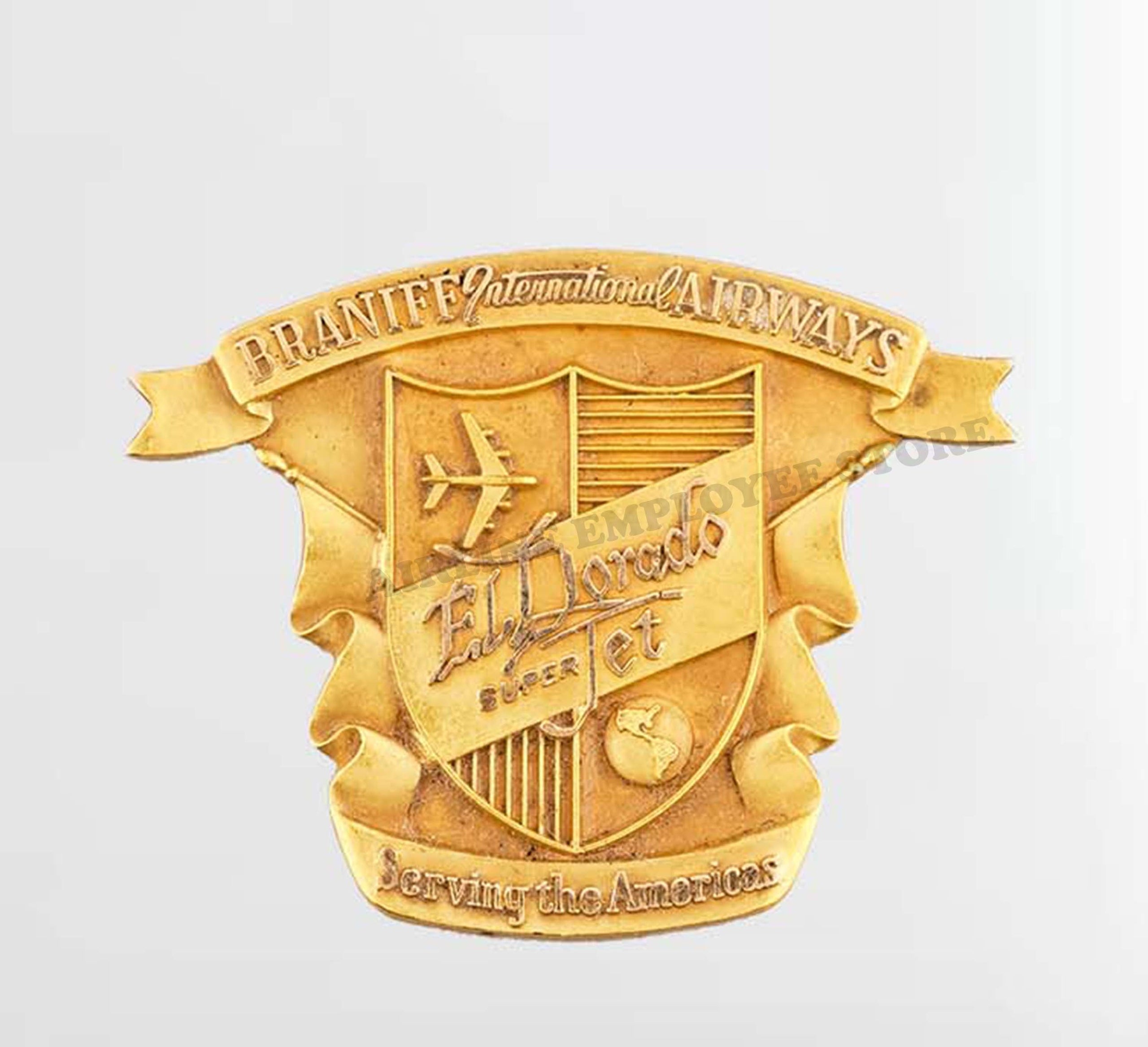 Braniff International Gold Super Jet Crest Decal Stickers