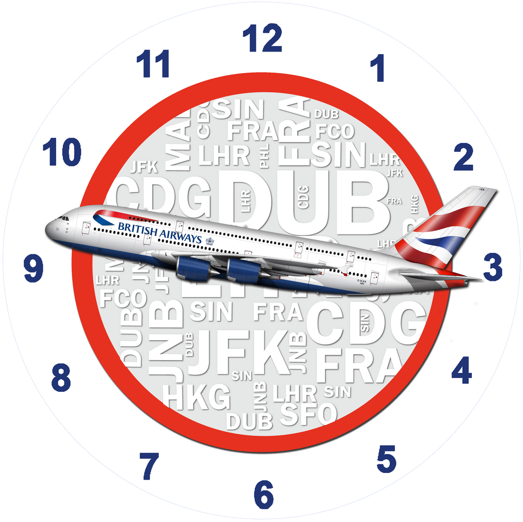 British Airways A380-800 Wall Clock