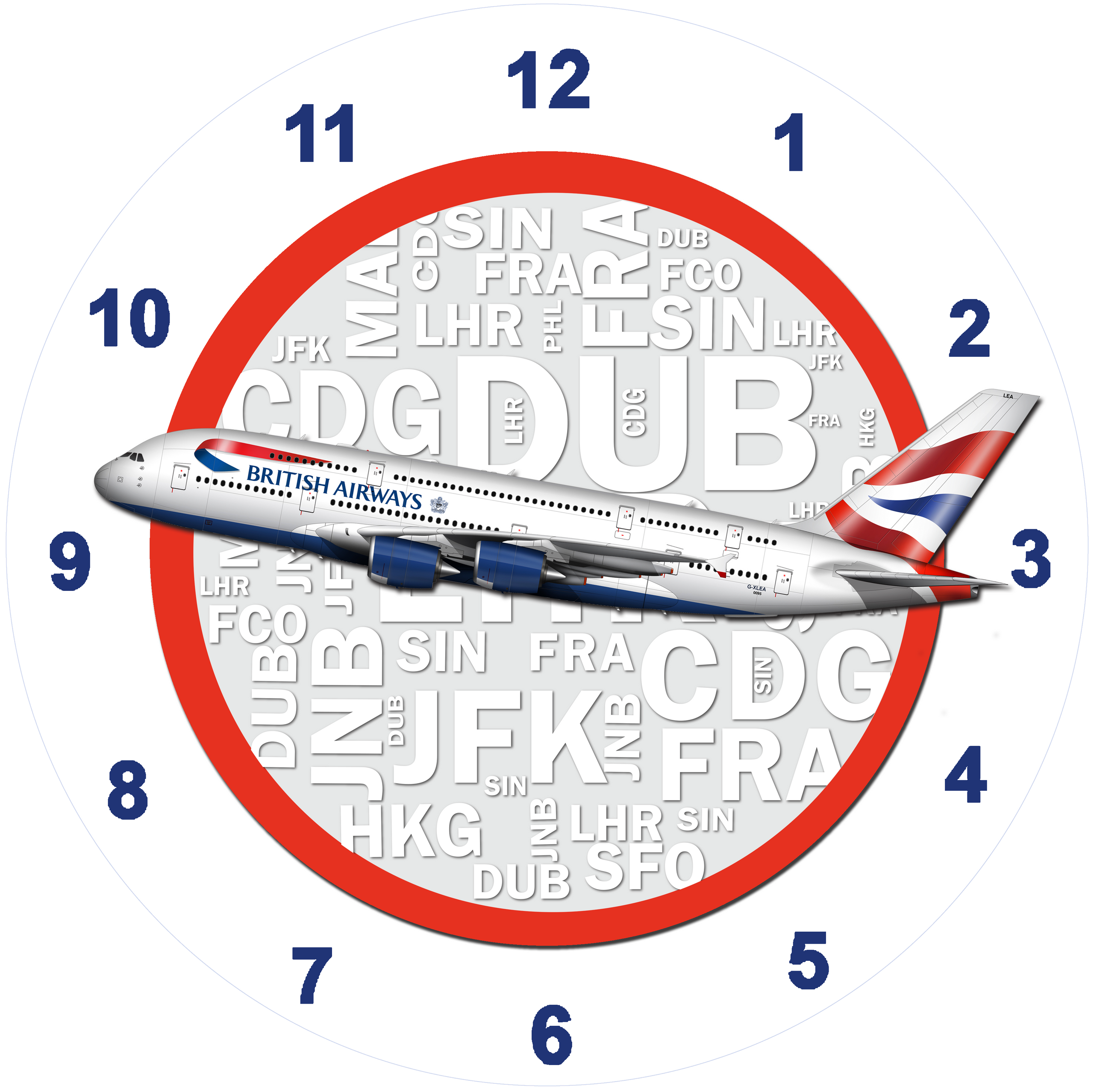 British Airways A380-800 Wall Clock