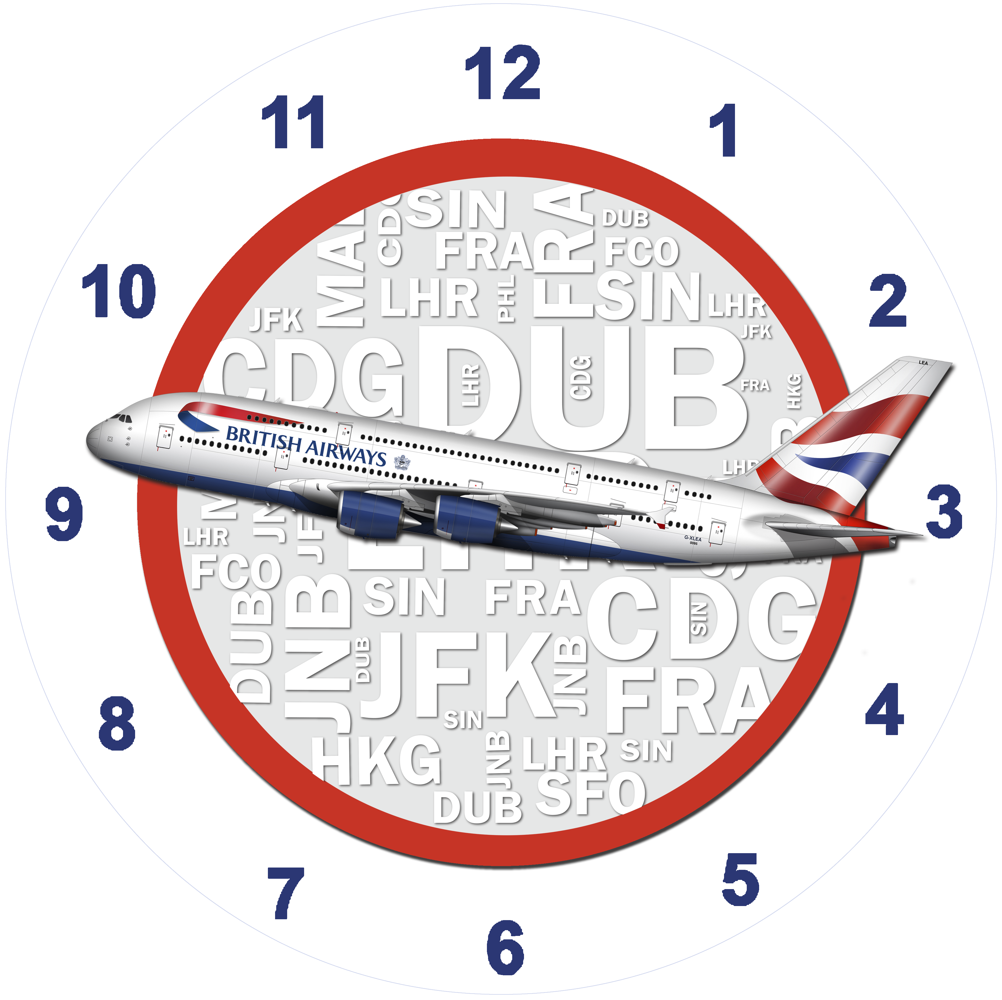 British Airways A380-800 Wall Clock