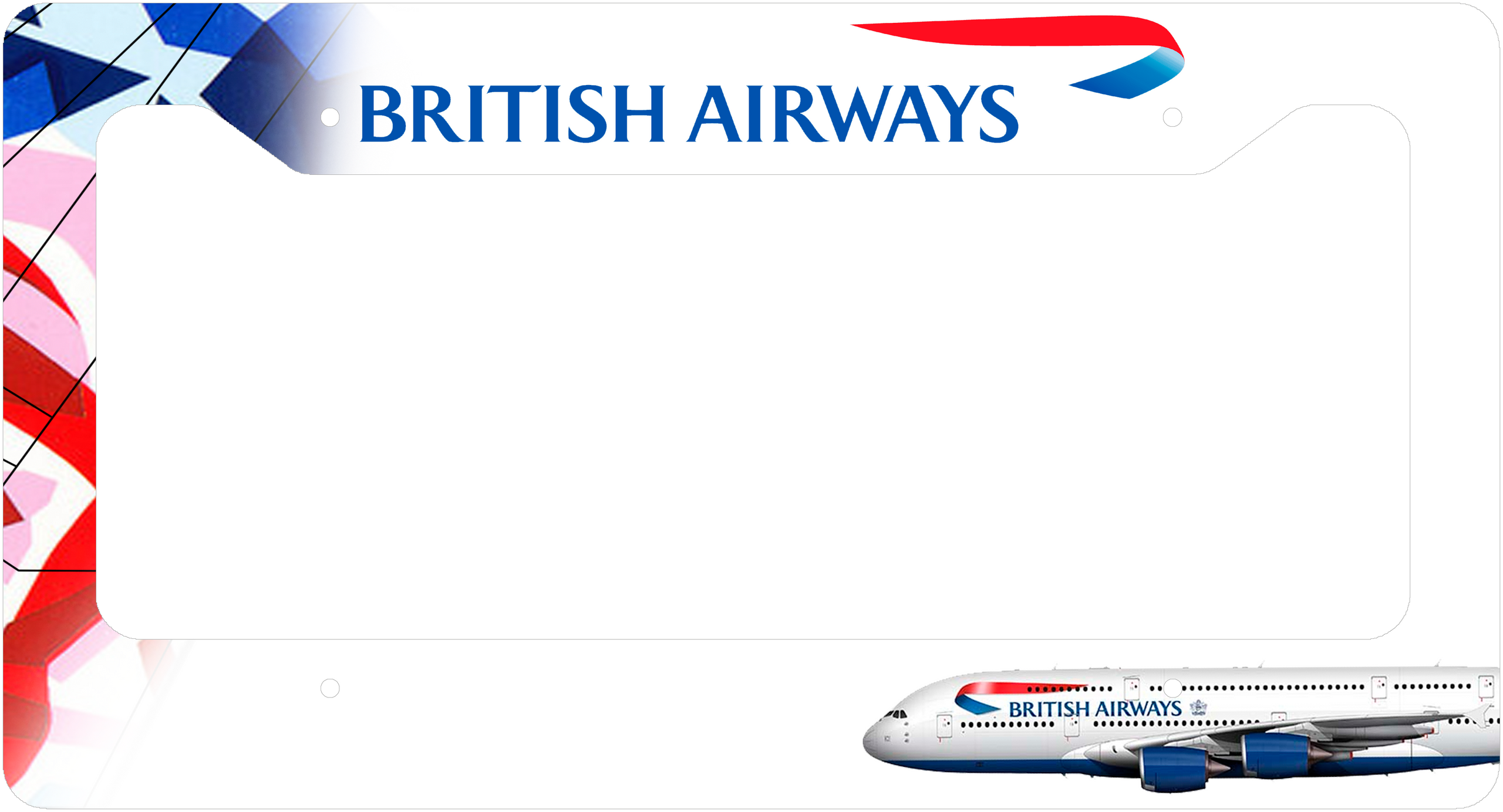 British Airways Colors - License Plate Thick Frame