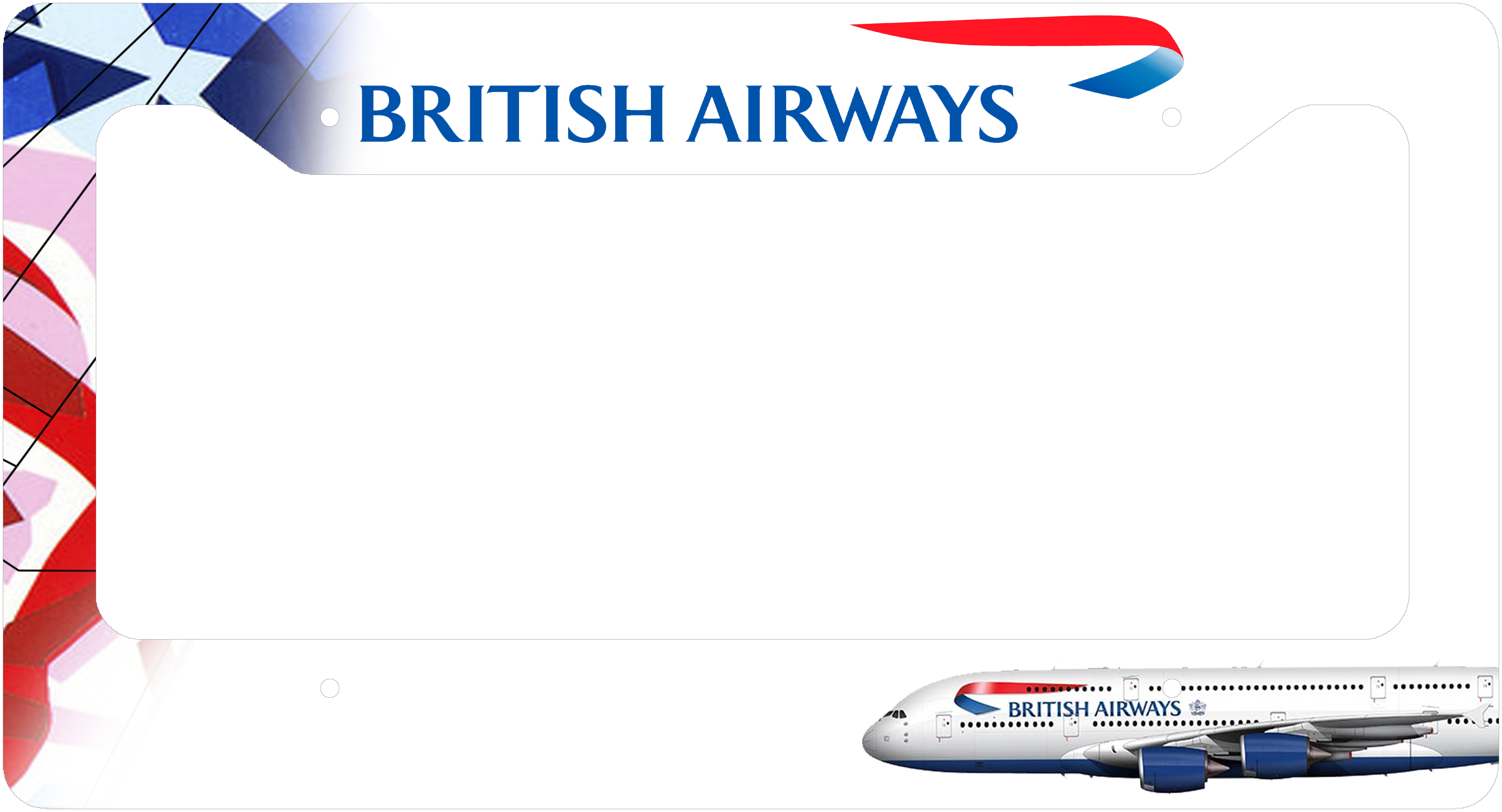 British Airways Colors - License Plate Thick Frame