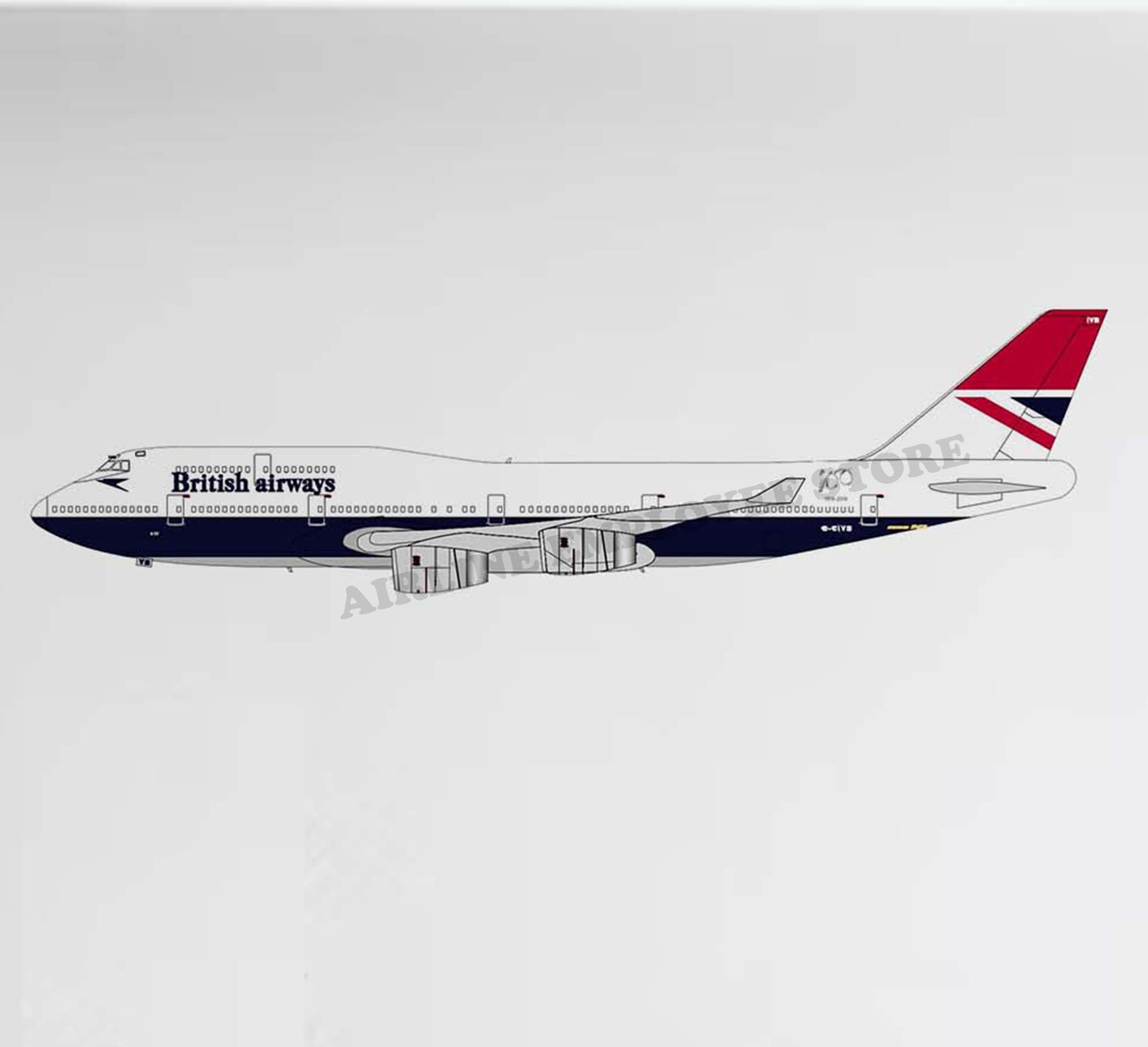 British Airways Full Titles Negus Decal Stickers