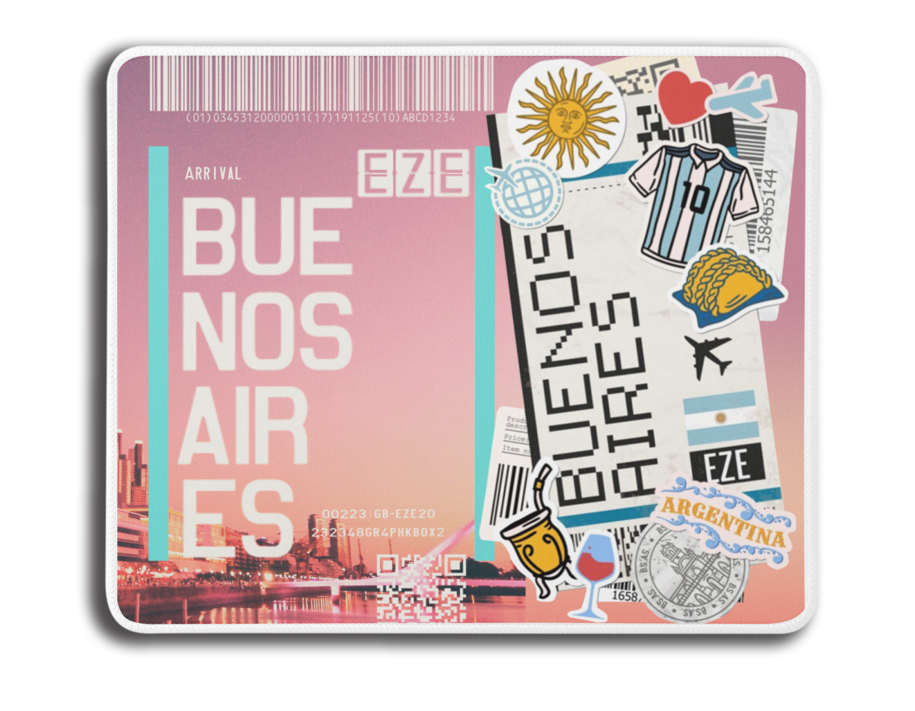 Ticket To Buenos Aires Collage Mousepad